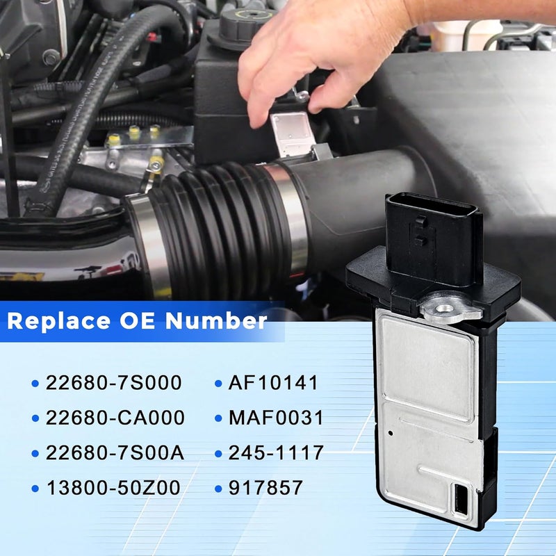 RLP Mass Air Flow Sensor Meter MAF Compatible with Nissan 350Z 370Z Altima Frontier Murano NV1500 NV2500 NV3500 Xterra Infiniti EX35 FX37 G35 G37 QX56 Replaces 22680-7S000 AF10141 - Image 3